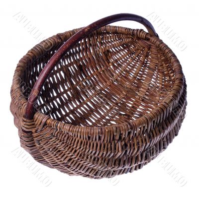 Wicker Basket On White Background