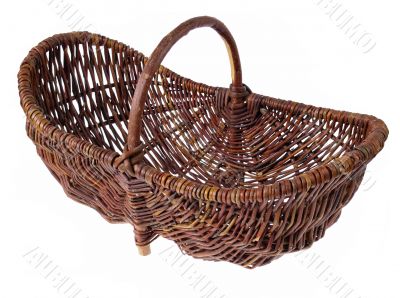 Wicker Basket On White Background