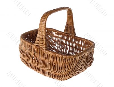 Wicker Basket On White Background