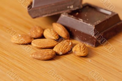 Chocolate and almonds