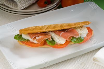 panini caprese and parma ham