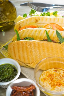 assorted panini sandwich