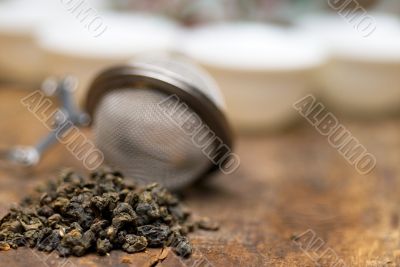 green chinese tea set