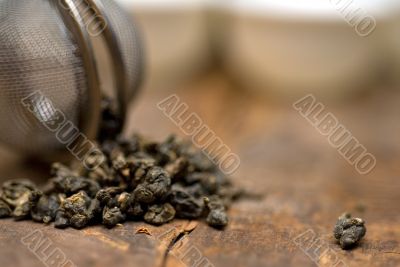 green chinese tea set