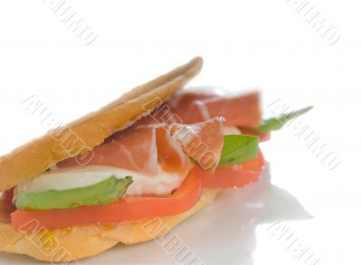 panini caprese and parma ham
