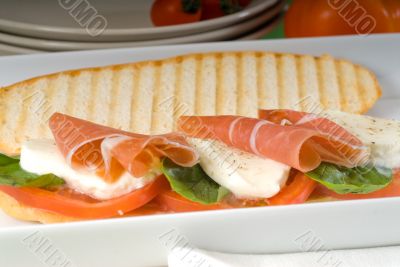 panini caprese and parma ham