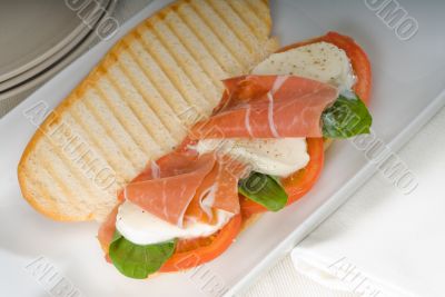 panini caprese and parma ham