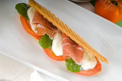 panini caprese and parma ham
