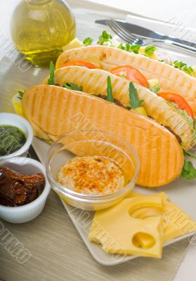 assorted panini sandwich