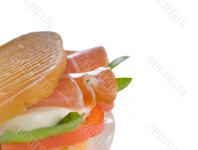 panini caprese and parma ham