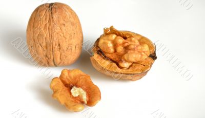 Walnuts in closeup
