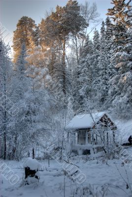 Summerhouse in winter