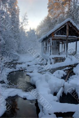 Summerhouse in winter
