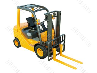 Forklift truck isolated