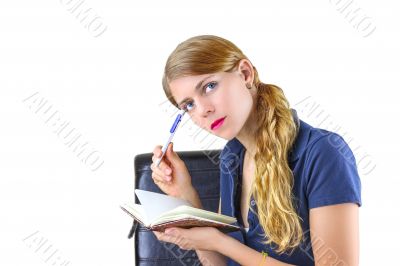Woman preparing a list
