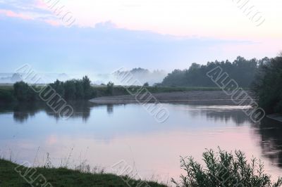 Early misty morning near the river.