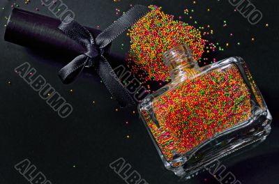 Bottle with colorful nail polish 