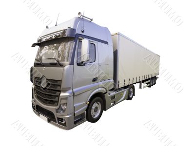 Semi-trailer truck isolated