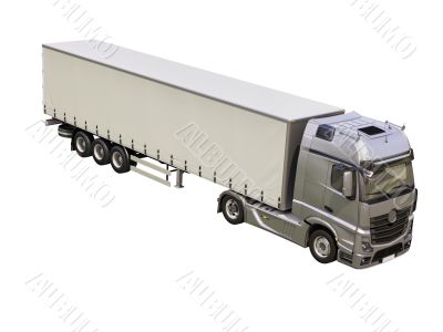 Semi-trailer truck isolated