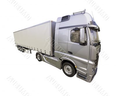 Semi-trailer truck isolated