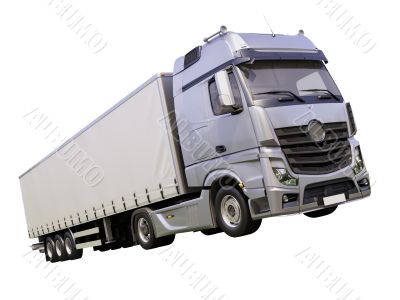 Semi-trailer truck isolated