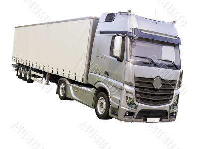 Semi-trailer truck isolated