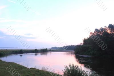 Early misty morning near the river.