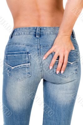 slim girl in jeans