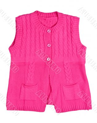 knitted red waistcoat