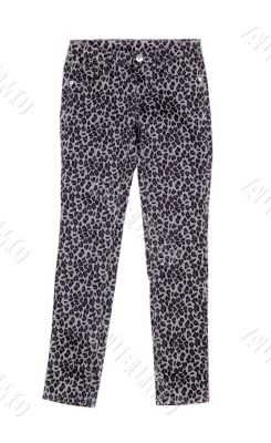 gray pants with leopard print