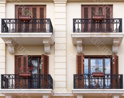 facade with balconies