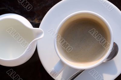 cup of coffee and milk