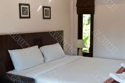 bed in a hotel room