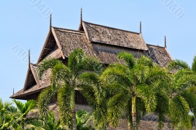Thai church carved from palm