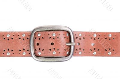 Women`s leather belt with a pattern
