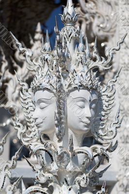 Close up detail of the White Temple. Thailand
