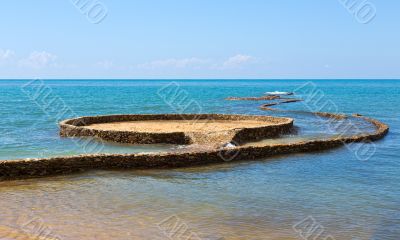 stone path in the sea