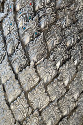 Fragment of the wall silver temple