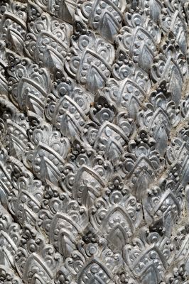 metal stamping, silver temple fragment