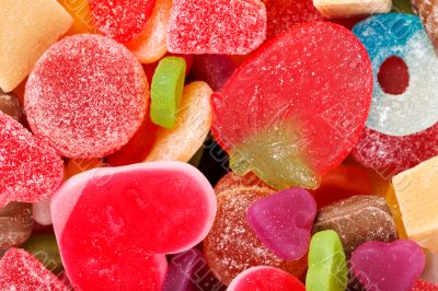 Mixed colorful jelly candies
