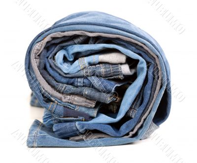 Different jeans, rolled up