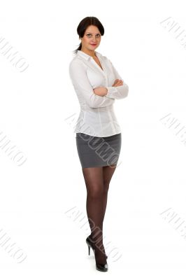 beautiful girl in a strict dress
