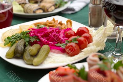 marinated vegetables on a plate