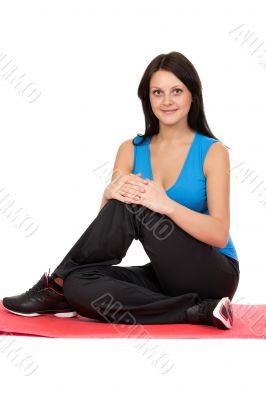 Cute brunette in sportswear