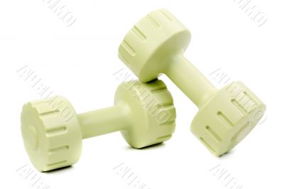 Two dumbbell isolated on white