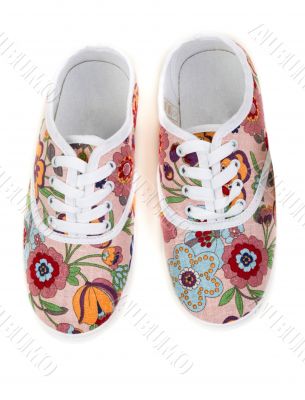 women`s sneakers with a floral pattern
