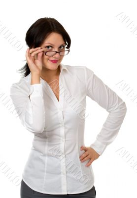 beautiful girl with glasses
