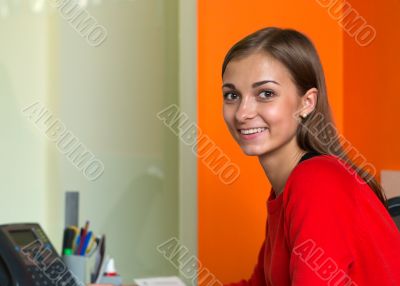 Beautiful girl in the office