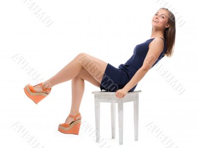studio portrait of a beautiful girl 