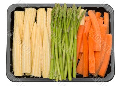 fresh vegetables in a plastic box